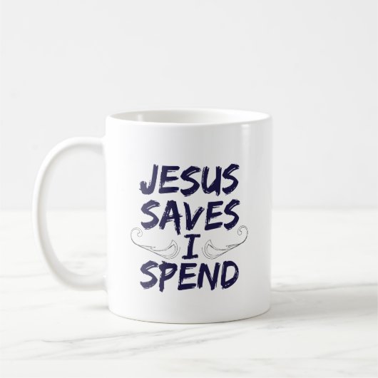 Jezus redt dat ik spend koffiemok (Links)
