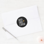 Jezus redt dat ik spend ronde sticker (Envelop)