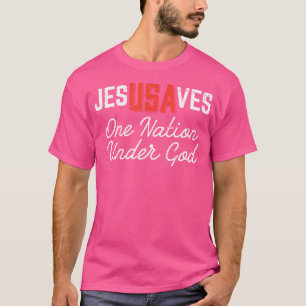 Jezus redt de VS één natie onder God Jezus Christu T-shirt