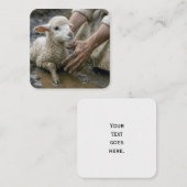 Jezus redt een lam uit een modderplas vierkante visitekaartje (Voorkant / Achterkant)