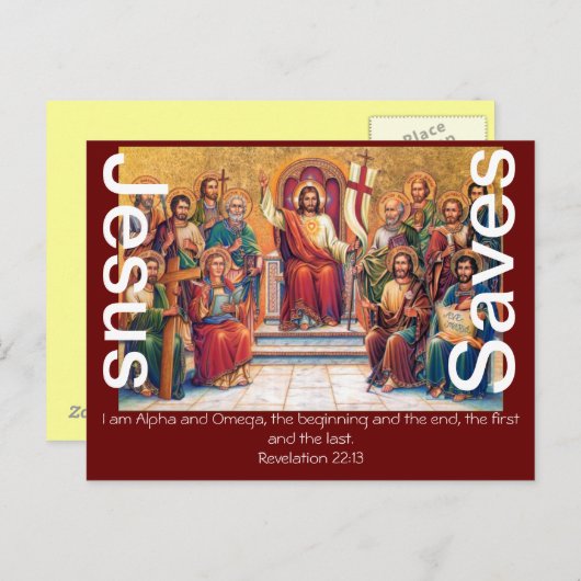 Jezus redt Faith Blessing Love Peace Lamb Briefkaart (Voorkant / Achterkant)