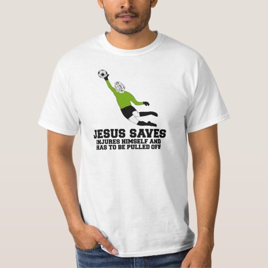 Jezus redt football t-shirt (Voorkant)