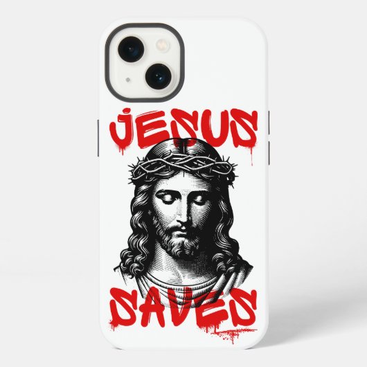 Jezus redt graffitistijl iPhone hoesje (Achterkant)