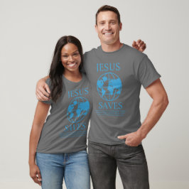 Jezus redt grafisch grijs t-shirt