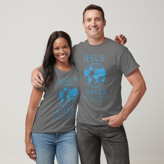 Jezus redt grafisch grijs t-shirt (Unisex)
