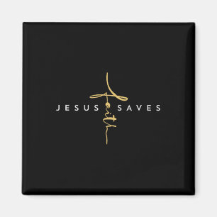 Jezus redt het geloof Kruis Christus Religieus Jez Magneet
