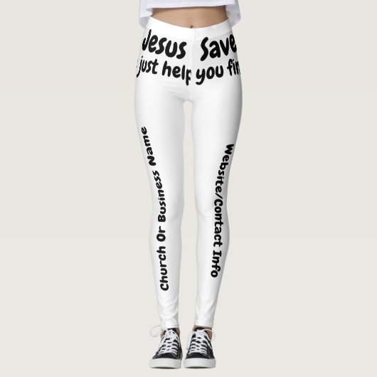 Jezus redt het, we helpen je hem te vinden leggings (Voorkant)
