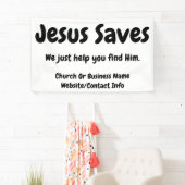 Jezus redt het, we helpen je hem te vinden spandoek (Insitu)