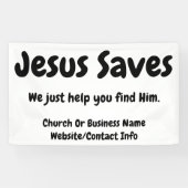 Jezus redt het, we helpen je hem te vinden spandoek (Horizontaal)