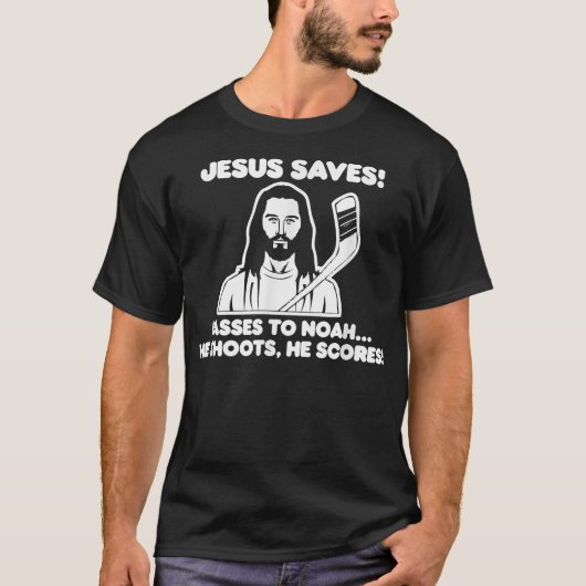 Jezus redt Hockey Shirt Funny Katholieke Christeli (Voorkant)