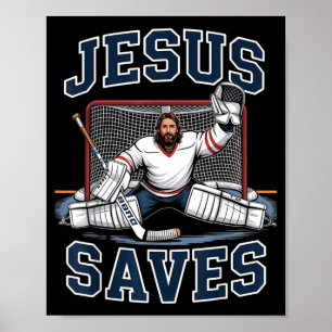 Jezus Redt Hockey Speler Team God Hockey Liefhebbe Poster