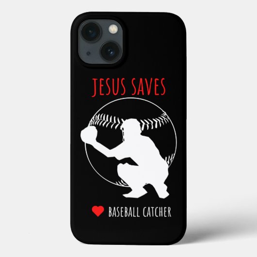 Jezus redt honkbalvanger grappige sportliefhebber Case-Mate iPhone case (Achterkant)
