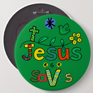 Jezus redt I Doodles I KellyGrn i 6x6 Button
