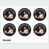 Jezus redt in de cloud - Grappige Jezus Meme vierk Ronde Sticker (Vel)