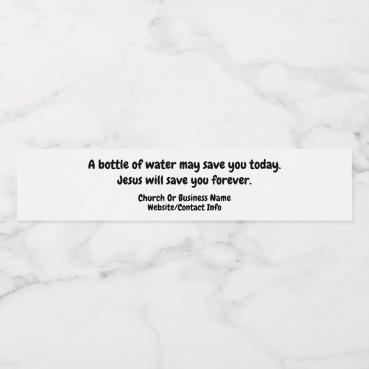 Jezus redt je voor altijd waterfles etiket (Enkel label)