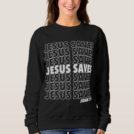 Jezus redt John 3 16 Christelijk design Trui (Voorkant)