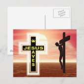 Jezus redt kruisbeeld afbeelding briefkaart (Voorkant / Achterkant)