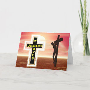 Jezus redt kruisbeeld afbeelding feestdagen kaart