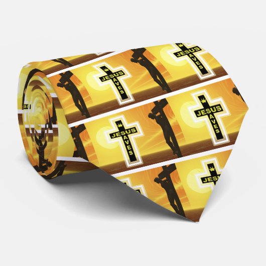 Jezus redt kruisbeeld stropdas (Opgerold)