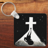 Jezus redt kruisbijbel vers Sleutelhanger (Voorkant)