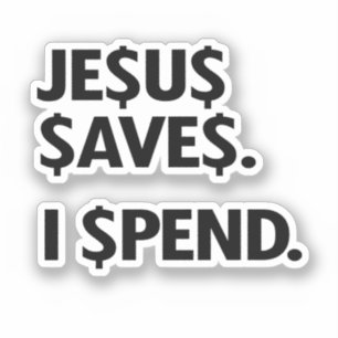 Jezus redt me T-Shirt Sticker