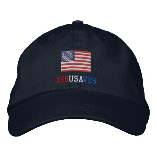 Jezus redt met Amerikaanse vlag Pet (Voorkant)