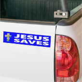 Jezus redt met Christelijk kruis Bumpersticker (Op Truck)