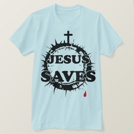 Jezus redt met kruis en doornenkroon t-shirt (Design voorkant)