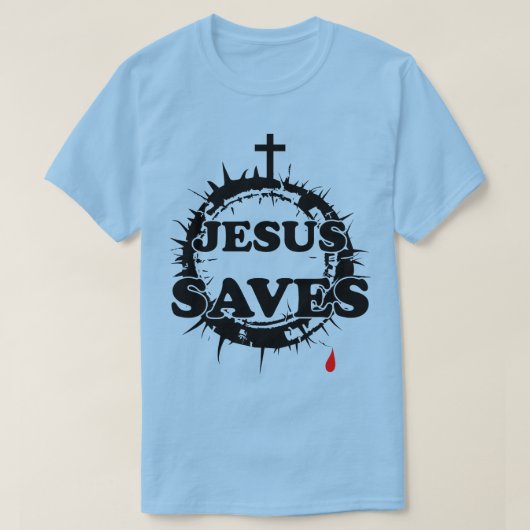 Jezus redt met kruis en doornenkroon t-shirt (Design voorkant)