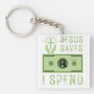 Jezus redt mij, ik breng een Christelijke gelovige Sleutelhanger