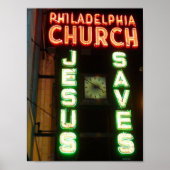 Jezus redt  Neon Sign Poster (Voorkant)
