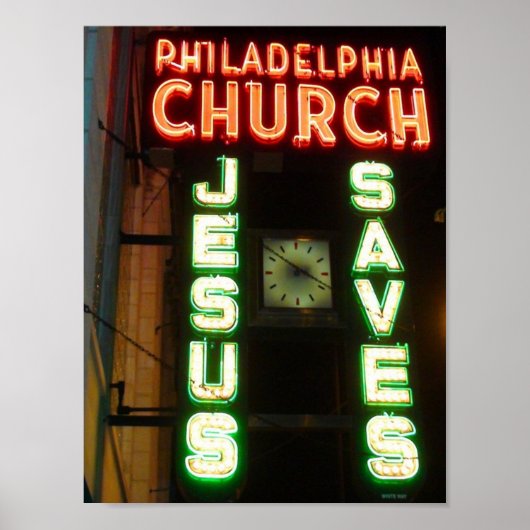 Jezus redt  Neon Sign Poster (Voorkant)