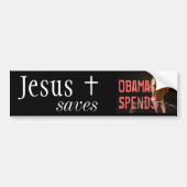 Jezus redt, Obama geeft uit Bumpersticker (Voorkant)
