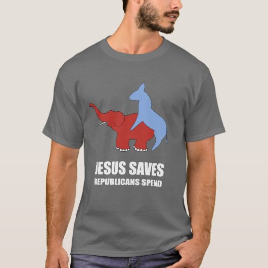 Jezus redt. Republikeinen besteden T-shirt (Voorkant)