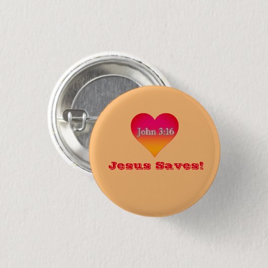 Jezus redt! ronde button 3,2 cm (Voorkant /achterkant)