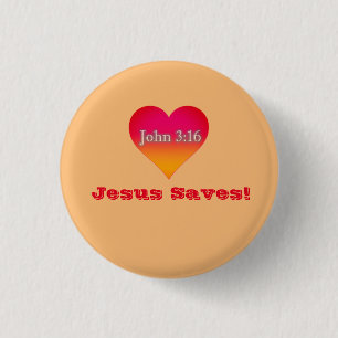 Jezus redt! ronde button 3,2 cm