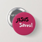 Jezus redt! ronde button 5,7 cm (Voorkant /achterkant)