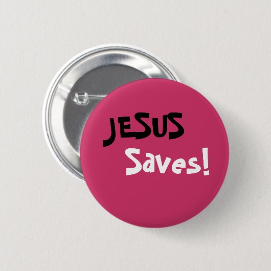 Jezus redt! ronde button 5,7 cm (Voorkant /achterkant)