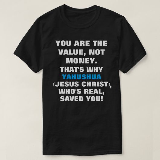 Jezus redt t-shirt-ware namen t-shirt (Design voorkant)