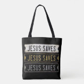 Jezus Redt Tote Bag (Achterkant)