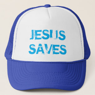 JEZUS REDT TRUCKER HOED - WIT & KONINKLIJK PET