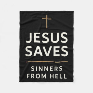 Jezus redt zondaars van de hel Evangelische Evange Fleece Deken