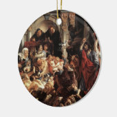 Jezus reed de geldwisselaars uit de tempel O Keramisch Ornament (Links)