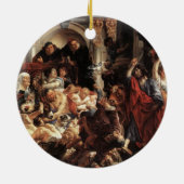 Jezus reed de geldwisselaars uit de tempel O Keramisch Ornament (Achterkant)