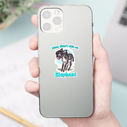Jezus reed niet op een olifant sticker (Telefoon)