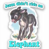 Jezus reed niet op een olifant sticker (Voorkant)