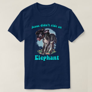 Jezus reed niet op een olifant t-shirt