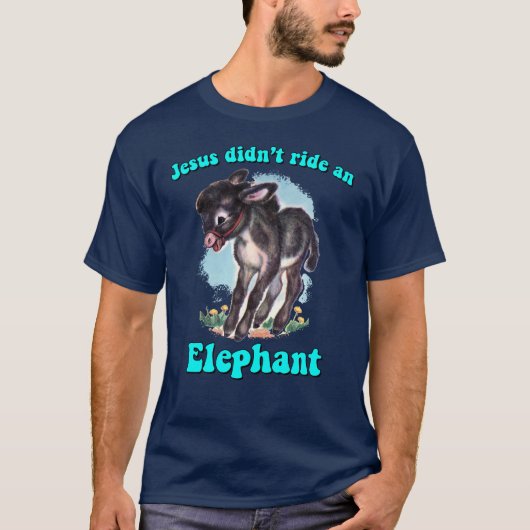 Jezus reed niet op een olifant t-shirt (Voorkant)