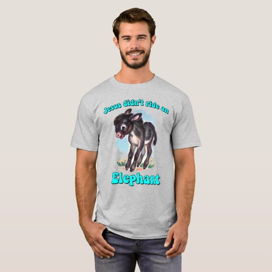 Jezus reed niet op een olifant t-shirt (Voorkant volledig)