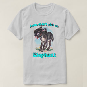 Jezus reed niet op een olifant t-shirt